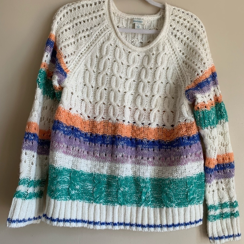 Sundance Womens Long Sleeve Sweater Top Shirt Winter Size Small Multicolor